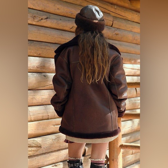 Free People We The Free Mari Reversible Coat Chocolate Brown NWT - Picture 3 of 8